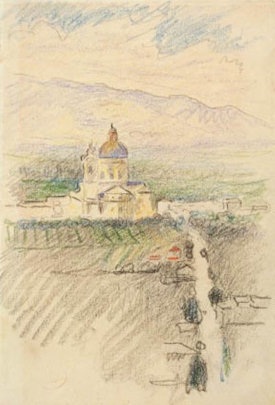 Kilátás a Santa Maria degli Angelire Assisi közelében alkotó: Henri Edmond Cross