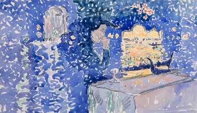 Velence: A Megváltó Ünnepének Éjszakája, 1903 (WC ceruza fölött fehér szőtt papíron) alkotó: Henri Edmond Cross