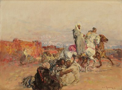 Észak-afrikai lovasok csoportja alkotó: Henri Emilien Rousseau