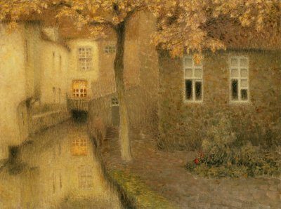Egy csatorna Bruges-ben alkonyatkor, kb. 1898 alkotó: Henri Eugene Augustin Le Sidaner
