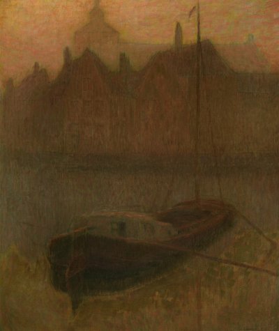 Hajó a csatornán (reggel) (olaj, vászon) alkotó: Henri Eugene Augustin Le Sidaner