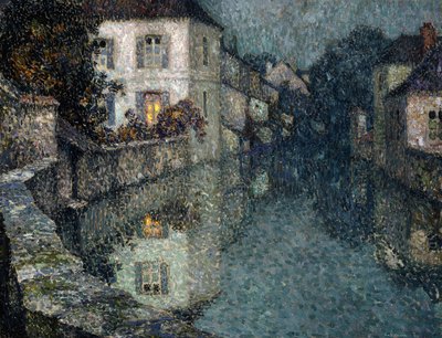 Házak a csatornán, Nemours; Házak a csatornán, Nemours alkotó: Henri Eugene Augustin Le Sidaner