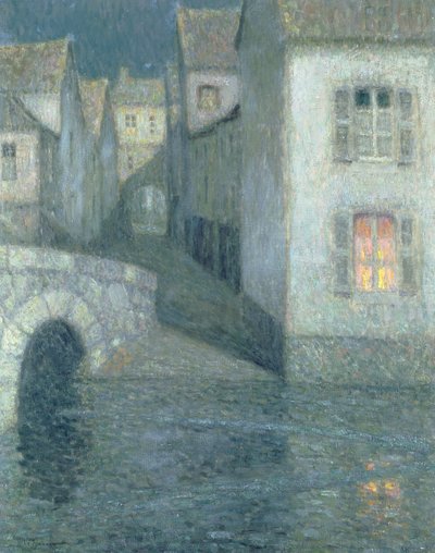 Házak a folyón, Chartres, 1929 alkotó: Henri Eugene Augustin Le Sidaner
