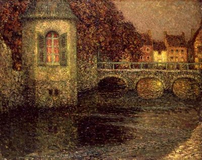 Éjszaka Normandiában (olaj, vászon) alkotó: Henri Eugene Augustin Le Sidaner