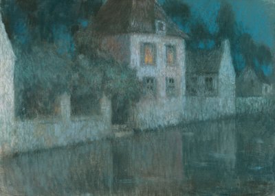 A csatorna Nemoursba; Le Canal és Nemours alkotó: Henri Eugene Augustin Le Sidaner