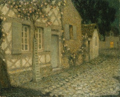 A kertész háza a holdfényben, Gerberoy; A Holdfény Kertész Háza, Gerberoy alkotó: Henri Eugene Augustin Le Sidaner