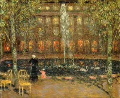 A tó a Palais Royalban; A medence a királyi palotában alkotó: Henri Eugene Augustin Le Sidaner
