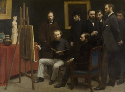 Stúdió a Les Batignolles -ban alkotó: Henri Fantin-Latour
