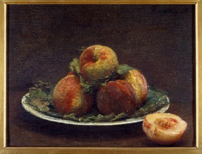 Egy tányér peches Henri Fantin Latour festménye (Fantin-Latour alkotó: Ignace Henri Jean Fantin Latour