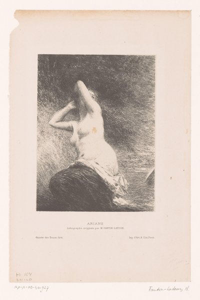 Ariadne Naxos szigetén maradt Ariane (cím a tárgyon) alkotó: Ignace Henri Jean Fantin Latour