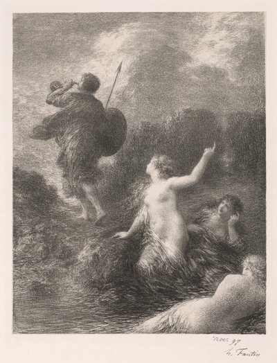 Goettterdaemmerung: Siegfried és a lányok alkotó: Ignace Henri Jean Fantin Latour