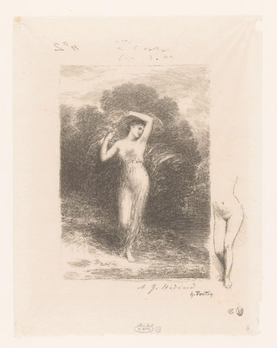 Jonge vrouw met sjaal A fiatal beteg Gedichten van André Chénier (sorozat címe) Illusztrációk André Chénier verseihez (sorozat címe) alkotó: Ignace Henri Jean Fantin Latour