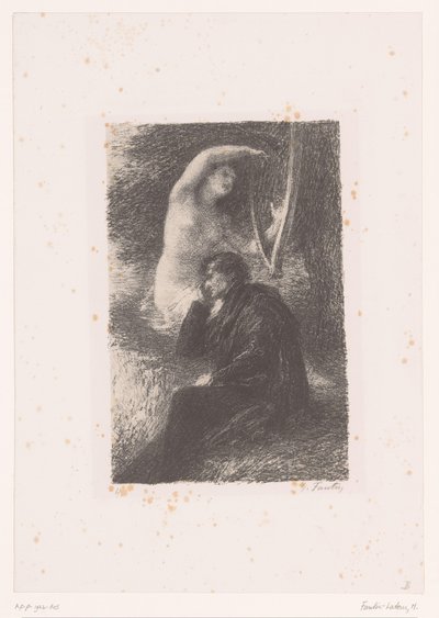Lélio hárfa hangjait hallgatja liliom. La harpe éolienne Hector Berlioz élete és művei (sorozat címe) alkotó: Ignace Henri Jean Fantin Latour