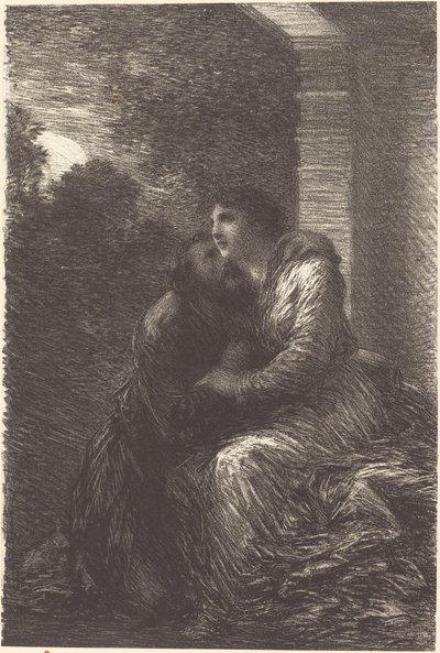 Szerelmi jelenet a "Lohengrin" III. felvonásából alkotó: Ignace Henri Jean Fantin Latour