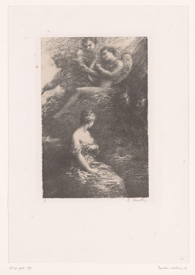 Marguerite megjelenik Faustnak és Mephistonak a mennyből Faust kárhozata. Marguerite jelenése Hector Berlioz élete és művei (sorozat címe) alkotó: Ignace Henri Jean Fantin Latour