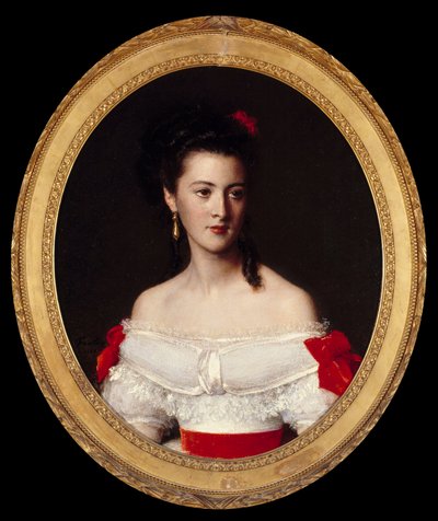 Marguerite de Biron portréja. Henri Fantin Latour festménye (Fantin-Latour alkotó: Ignace Henri Jean Fantin Latour