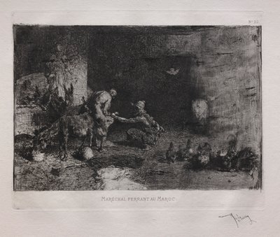 Öszvért patkolni Marokkóban alkotó: Ignace Henri Jean Fantin Latour