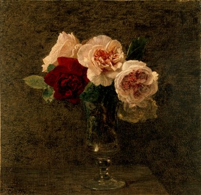 Csendélet: rózsaszín és vörös rózsák, 1886 alkotó: Ignace Henri Jean Fantin Latour
