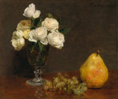 Csendélet rózsákkal és gyümölccsel, 1863. alkotó: Ignace Henri Jean Fantin Latour