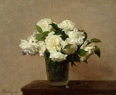 Csendélet fehér rózsákkal alkotó: Ignace Henri Jean Fantin Latour