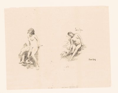 Tanulmányi lap két meztelen nővel alkotó: Ignace Henri Jean Fantin Latour