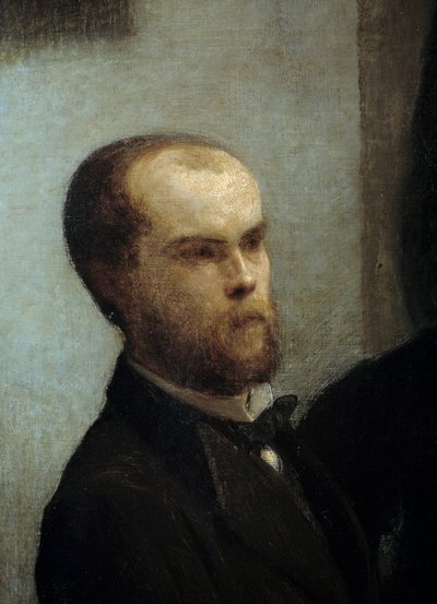 Asztalsarok, Részlet. Paul Verlaine költő portréja. Henri Fantin Latour festménye (Fantin-Latour alkotó: Ignace Henri Jean Fantin Latour