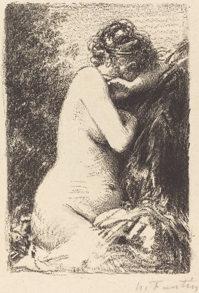 Weeper: Tanulmány egy meztelen nőről, profillal jobbra ülve alkotó: Ignace Henri Jean Fantin Latour