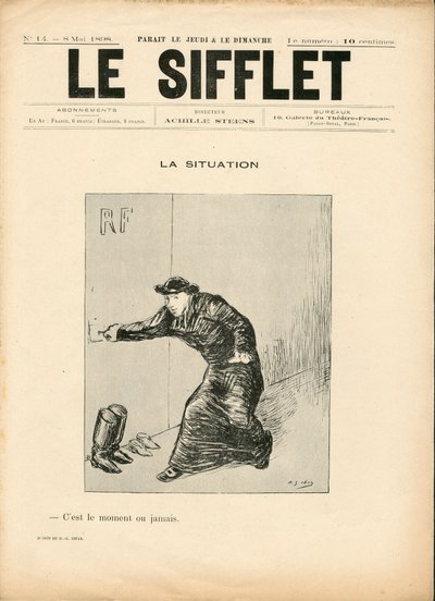 The Whistle, 14. szám, Szatirikus fekete-fehér színben alkotó: Henri Gabriel Ibels