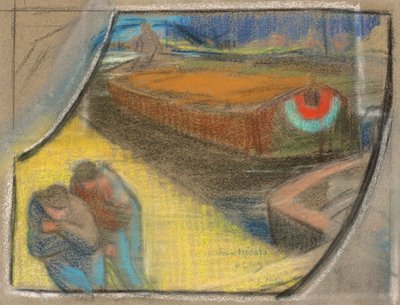 Férfiak uszályt vontatva [Study for Boubourouche] alkotó: Henri Gabriel Ibels