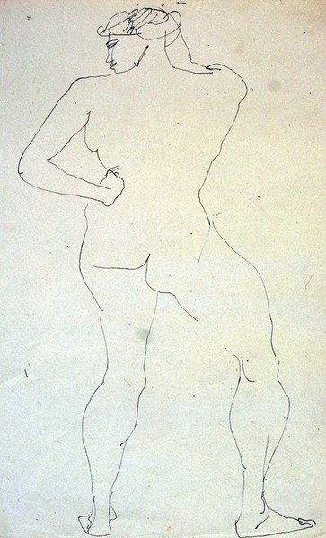 Női akt hátulról alkotó: Henri Gaudier-Brzeska
