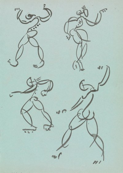 Négy tanulmány a táncoló figurákról alkotó: Henri Gaudier-Brzeska
