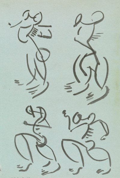 Négy tanulmány a táncoló figurákról alkotó: Henri Gaudier-Brzeska