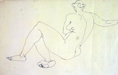 Fekvő női akt hátról alkotó: Henri Gaudier-Brzeska