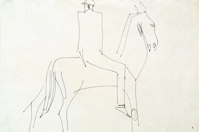 Rider in Rotton Row, 1913 (toll és tinta papíron) alkotó: Henri Gaudier-Brzeska