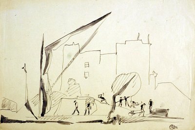 Temze uszály a London Docksban alkotó: Henri Gaudier-Brzeska