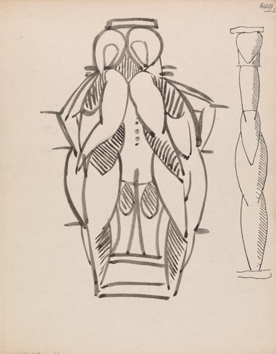 Két tanulmány egy szobrászati oszlophoz alkotó: Henri Gaudier-Brzeska