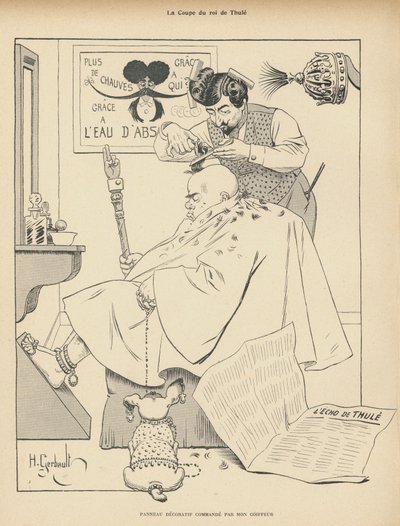 Thule királyának hajvágása: férfi a fodrásznál (litho) alkotó: Henri Gerbault