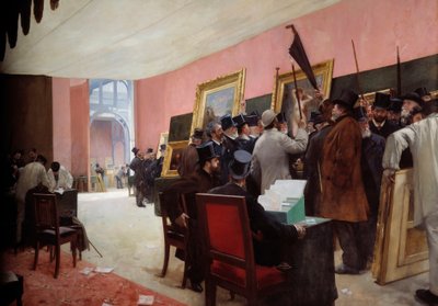 A festészeti zsűri ülése a Salon des Artes français-ban (1883) a Palais de l