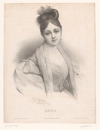 Egy van Anna Anna (cím a tárgyon) Dames met namen volgens het alfabet (sorozat címe) Női ábécé, avagy huszonöt fantasy portré gyűjteménye (sorozat címe) alkotó: Henri Grevedon