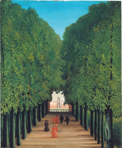 The Avenue in the Park Saint Cloud, 1908 körül (olaj, vászon) alkotó: Henri Rousseau