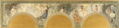 A párizsi Hôtel de Ville de Paris déli bejárati szalonjának vázlata: Zene - Szobrászat alkotó: Henri Jean Guillaume Martin