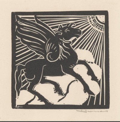 szárnyas ló alkotó: Henri Jonas (signed by artist)