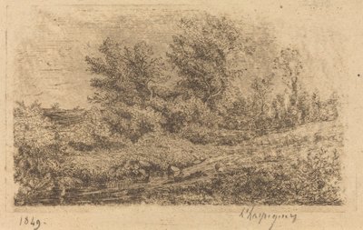 Állvány a fák a folyón alkotó: Henri-Joseph Harpignies