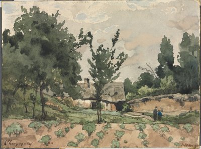 Táj parasztházzal alkotó: Henri-Joseph Harpignies
