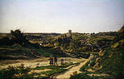 Herisson kastélya és faluja alkotó: Henri-Joseph Harpignies