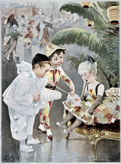 Gyermek jelmez vagy álarcos bál - ill. Geoffroy, „Figaro Illustré”, 1901. május alkotó: Henri Jules Jean Geoffroy