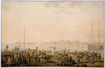A brit hadsereg partraszállása Mondego-öbölben, 1808 körül alkotó: Henri LEveque