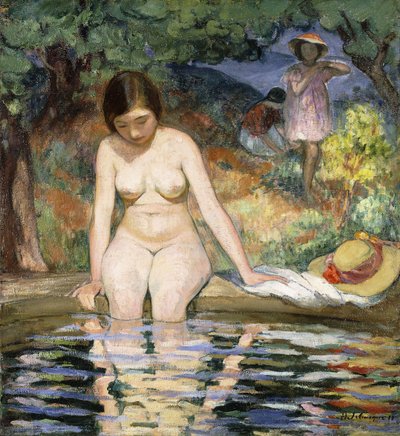 fürdőző; Baigneuse, 1910 alkotó: Henri Lebasque