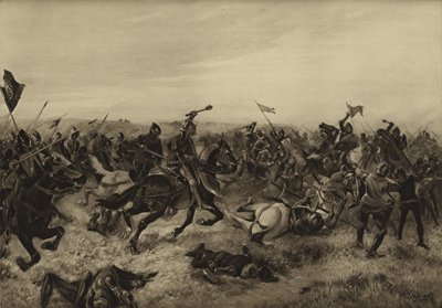 Agincourt-i csata; 1415 (mélynyomás) alkotó: Henri Louis Dupray