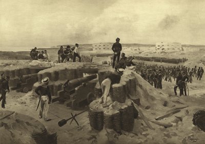 Bomarsundi csata, 1854 (mélynyomás) alkotó: Henri Louis Dupray